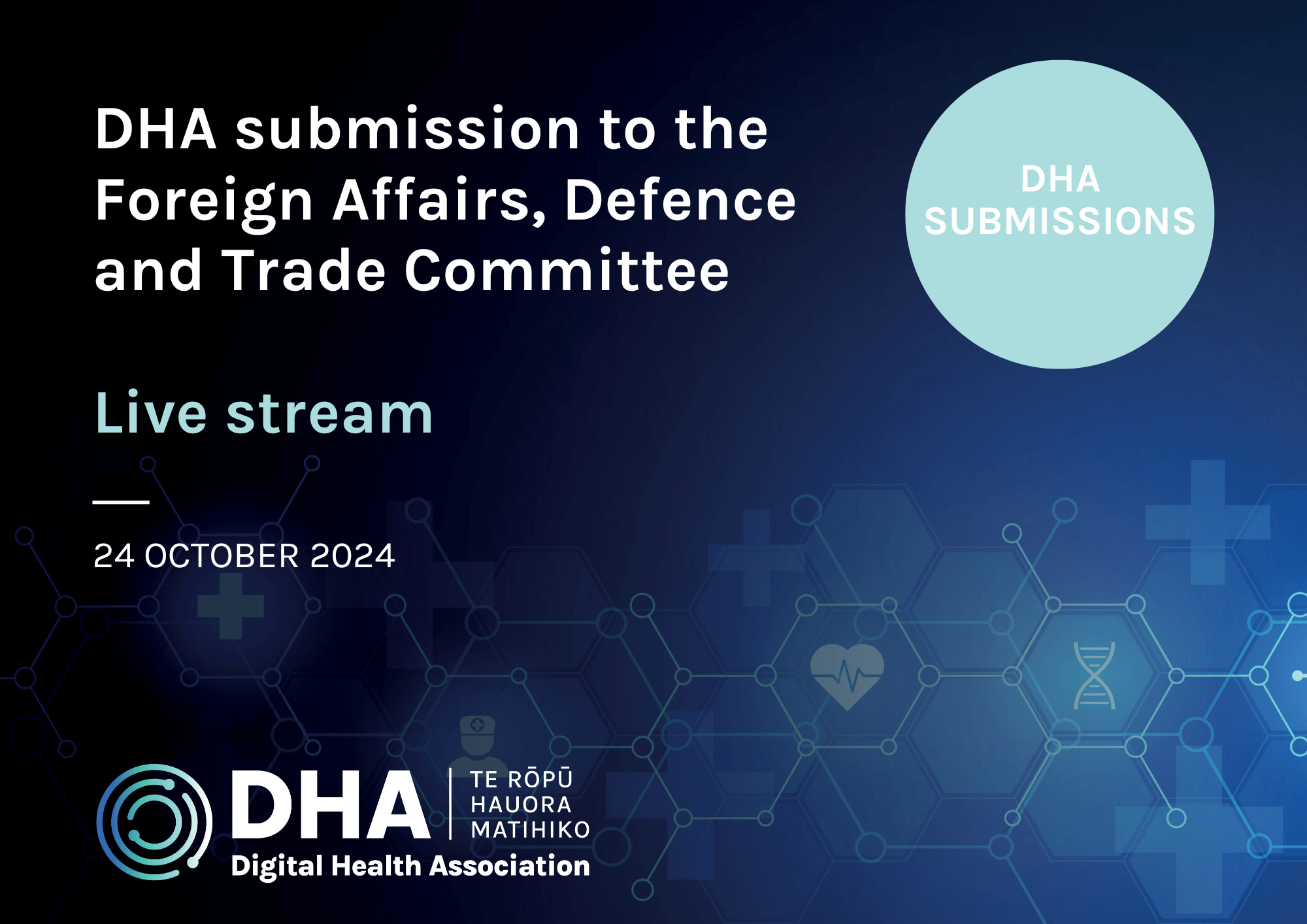 Live Stream: DHA submission to the Foreign Affairs, Defence and Trade Committee