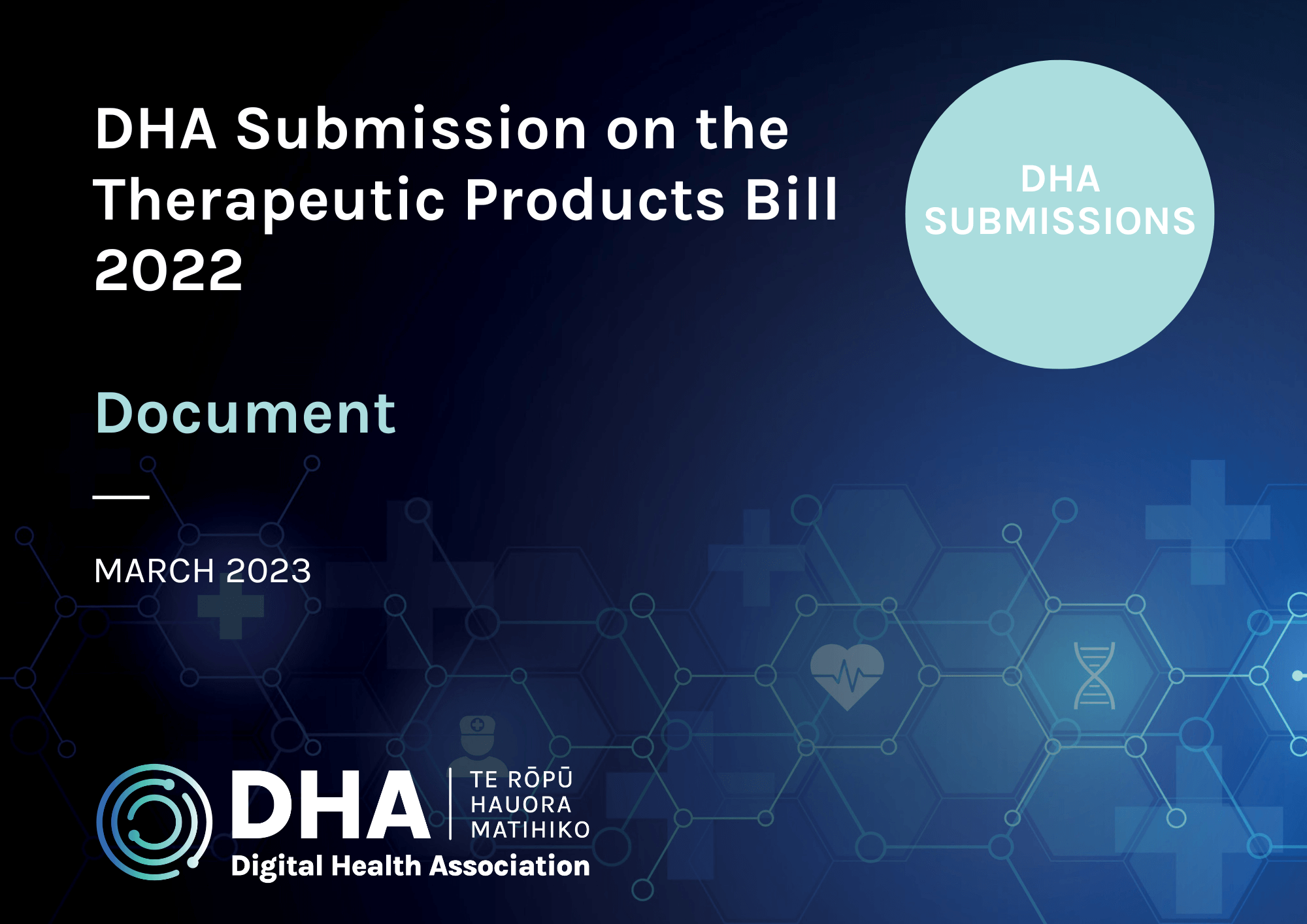 DHA Submission on the Therapeutic Products Bill 2022
