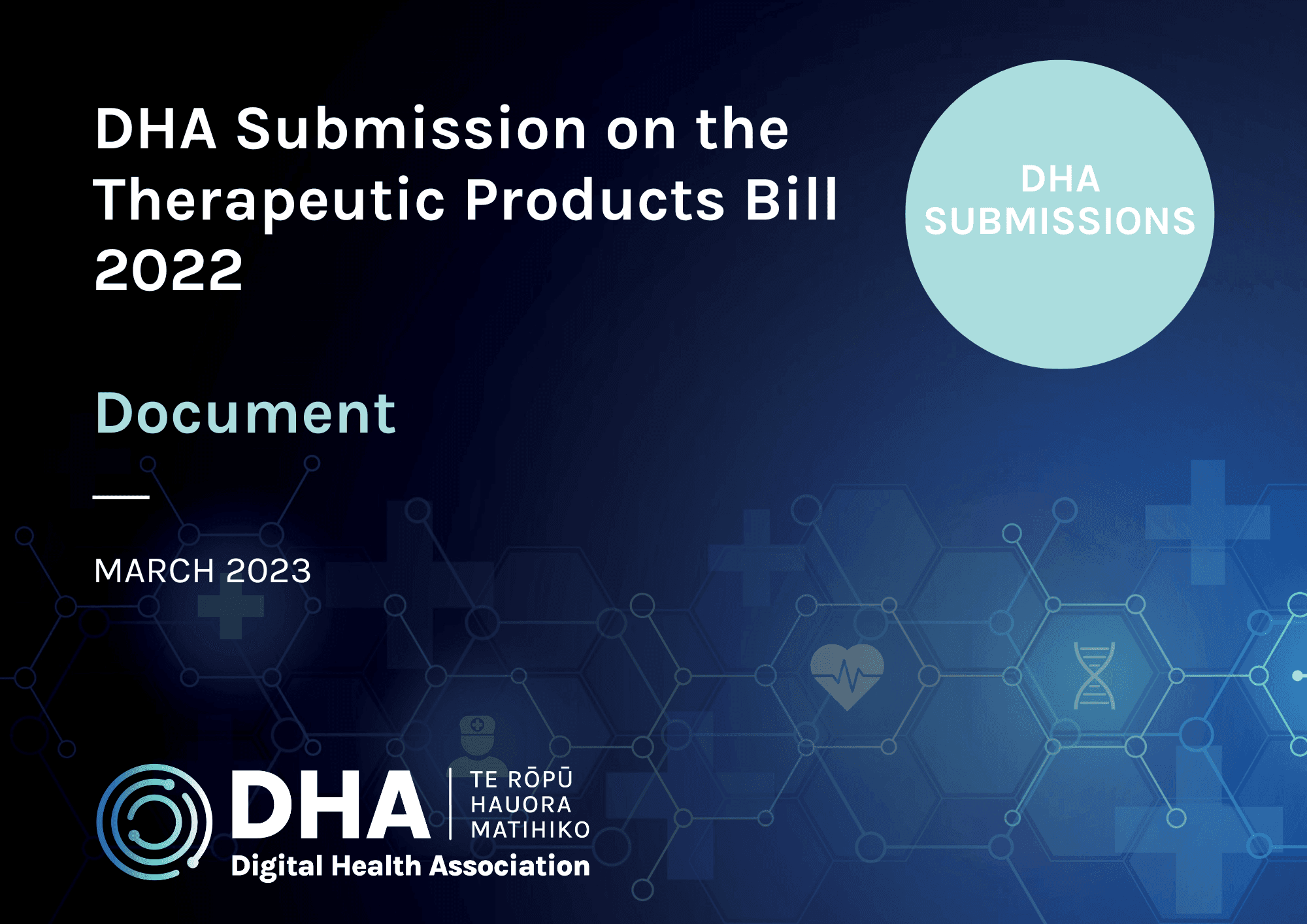 DHA Submission on the Therapeutic Products Bill 2022