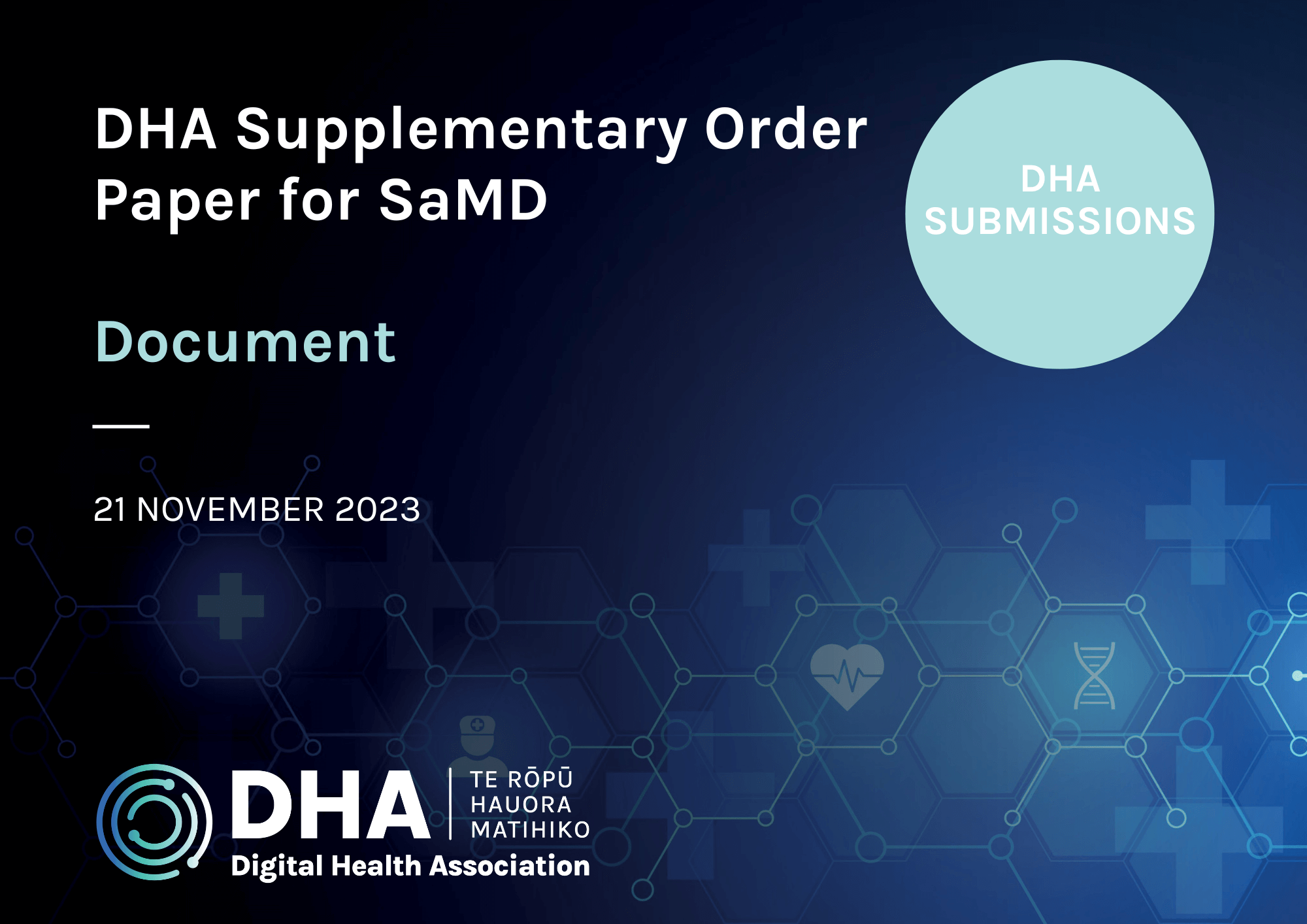 DHA Supplementary Order Paper for SaMD
