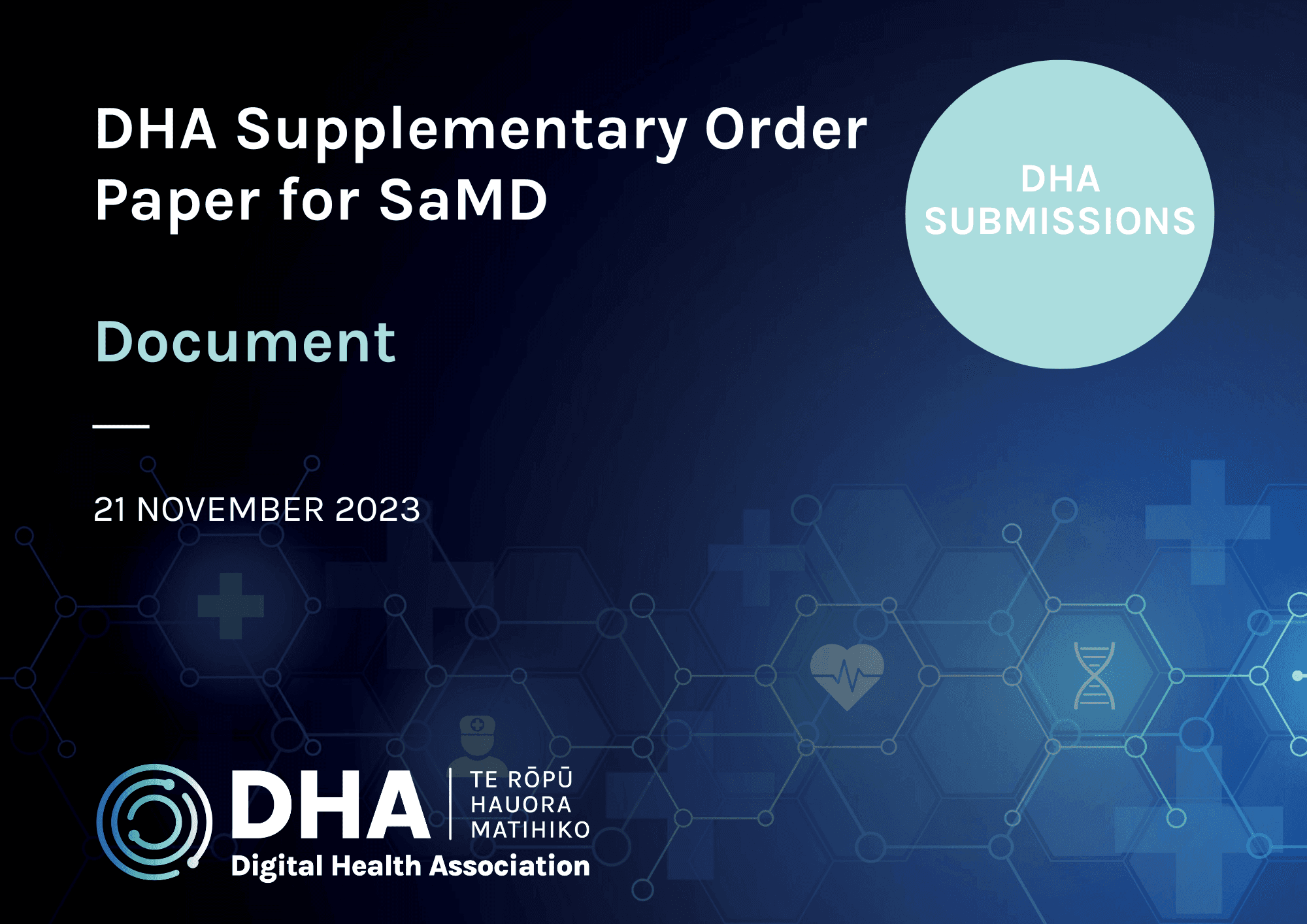 DHA Supplementary Order Paper for SaMD