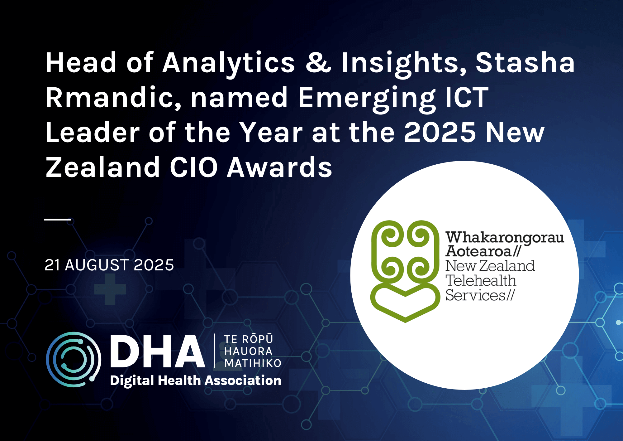 Head of Analytics & Insights, Stasha Rmandic, has been named Emerging ICT Leader of the Year at the 2025 New Zealand CIO Awards that recognise leadership and innovation in ICT and business